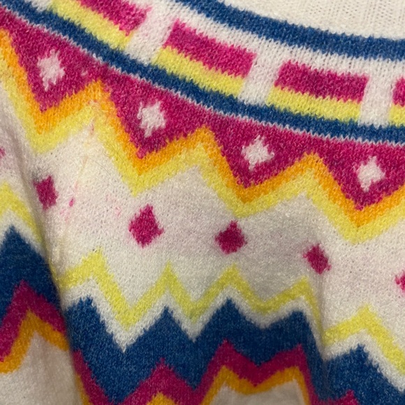 Vince Camuto Cream Multicolor Patterned Mockneck Sweater - Picture 4 of 9